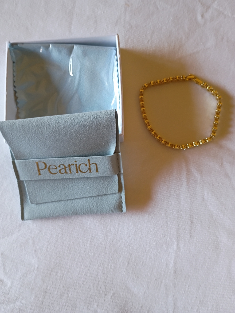 Pearich 14K Gold Filled CZ Bezel Tennis Bracelet NWT